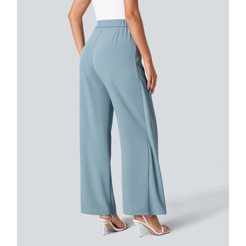 NWT Halara High Waisted Tie Side Wide Leg Work Pants Size Small - Picture 3 of 12